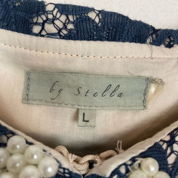 By Stella retro lace coquette evening coat w/ pearl edged collar& pockets, lined - Picture 12 of 13